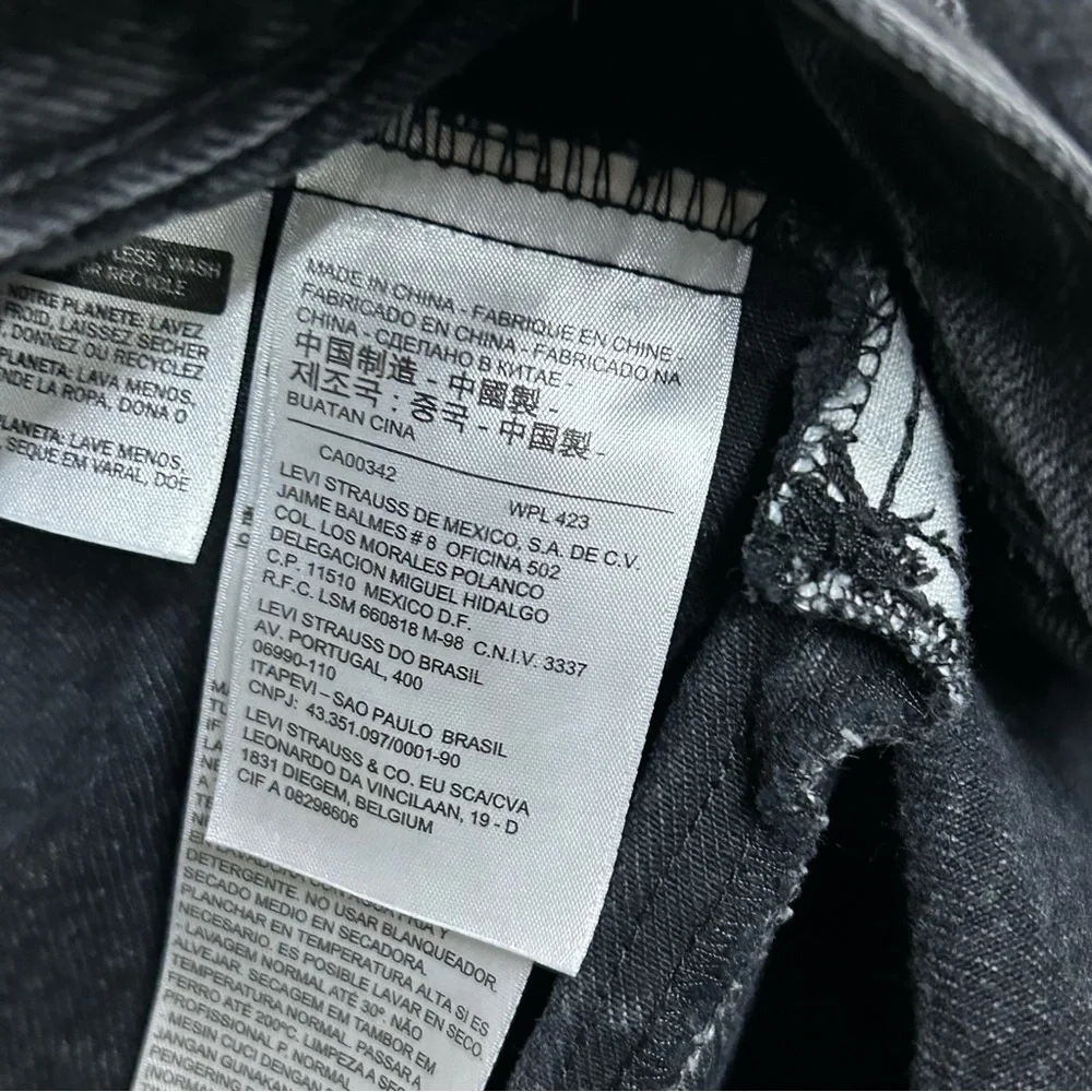 Vintage Levi's Denim Jacket Mens Large Black Y2K Type 3 Trucker Workwear Coat - Picture 6 of 11